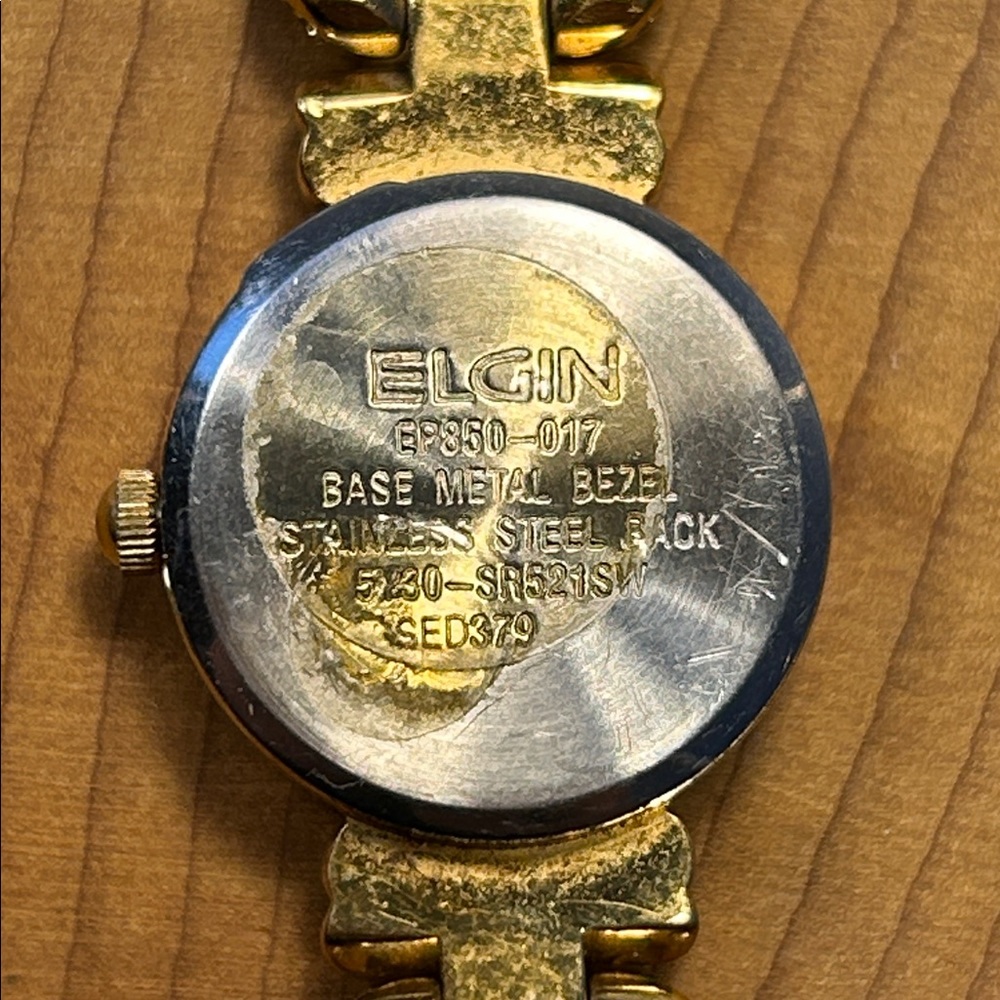 ELGIN ep850-017 elegant golden tone watch with diamond accents - Picture 2 of 10